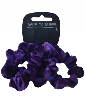 Velvet Scrunchie 4pk - Purple